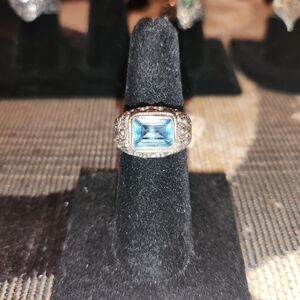 Aquamarine Ring Solid Sterling Silver